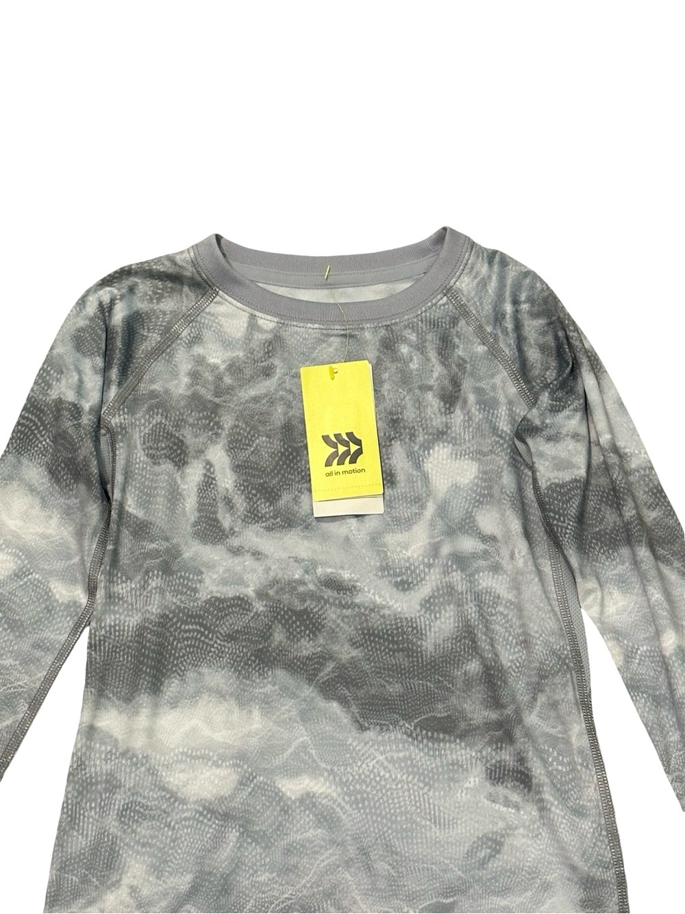 NWT All in Motion Gray Boys S (6/7) Tie-Dye Long Sleeve Shirt